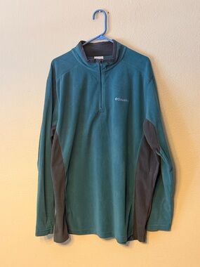Columbia Teal and Dark Gray Quarter-Zip Fleece Pullover